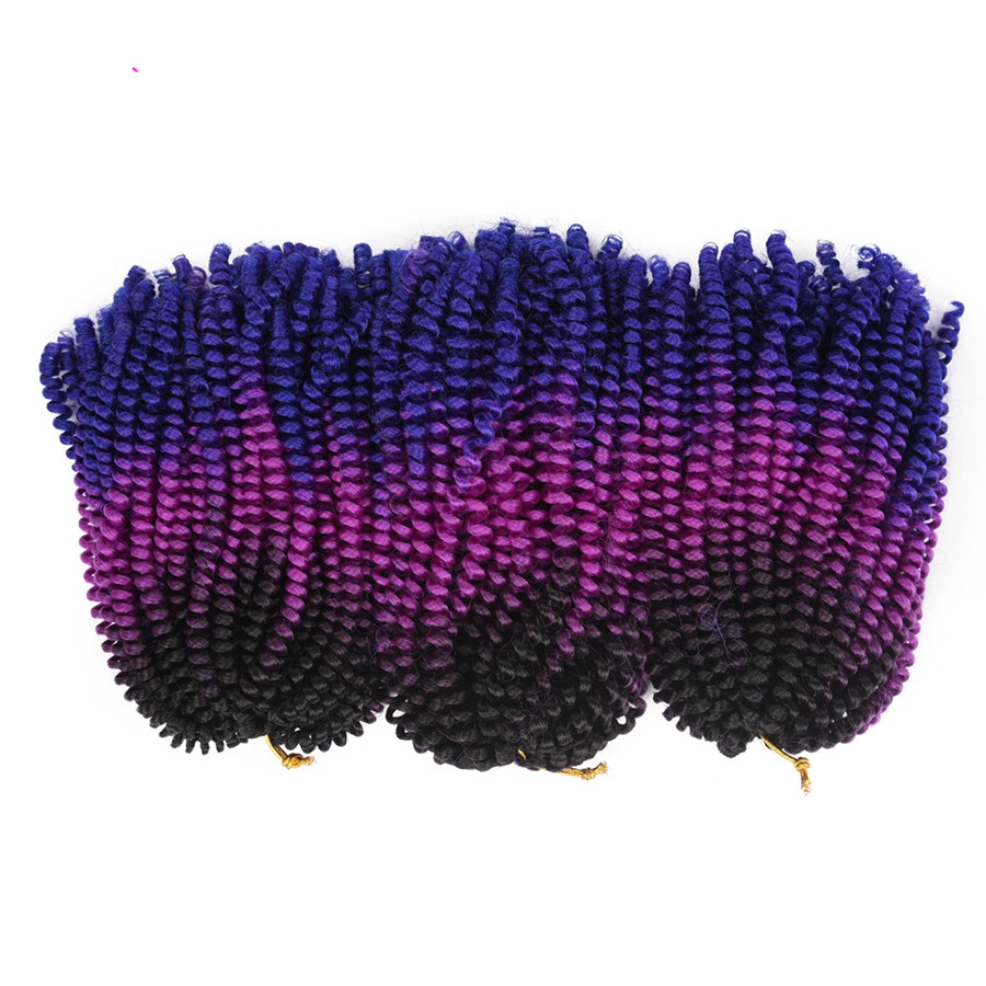 Crochet Passion Fluffy Ombre Color Spring Twist Kanekalon Pre Stretched Braiding Hair Extensions