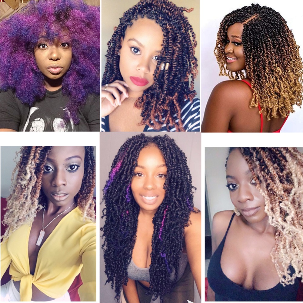 Crochet Passion Fluffy Ombre Color Spring Twist Kanekalon Pre Stretched Braiding Hair Extensions