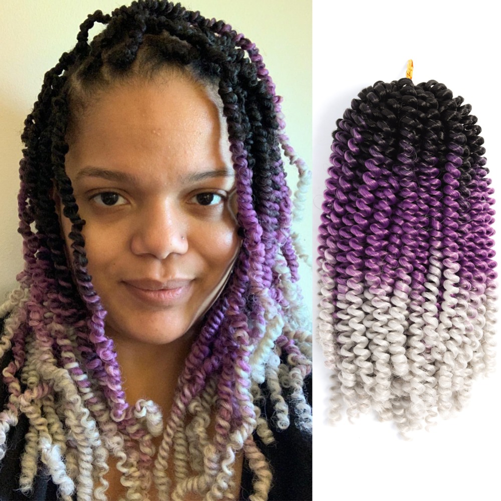 Crochet Passion Fluffy Ombre Color Spring Twist Kanekalon Pre Stretched Braiding Hair Extensions