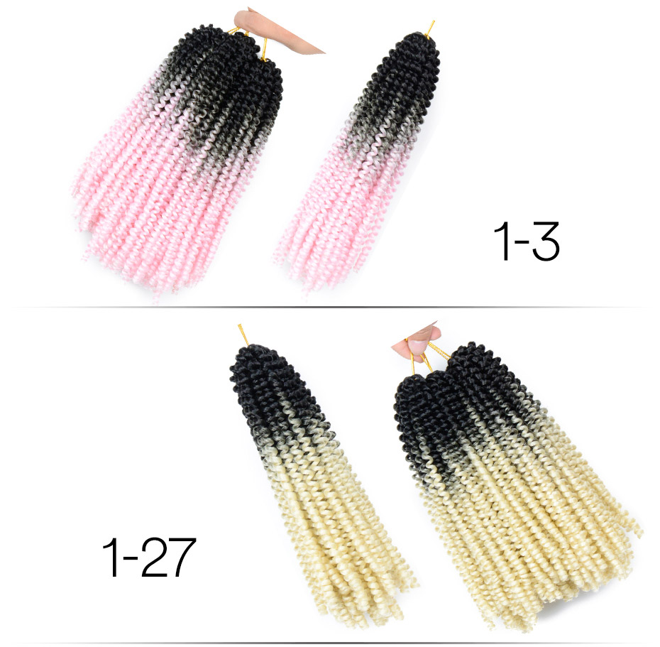 Crochet Passion Fluffy Ombre Color Spring Twist Kanekalon Pre Stretched Braiding Hair Extensions