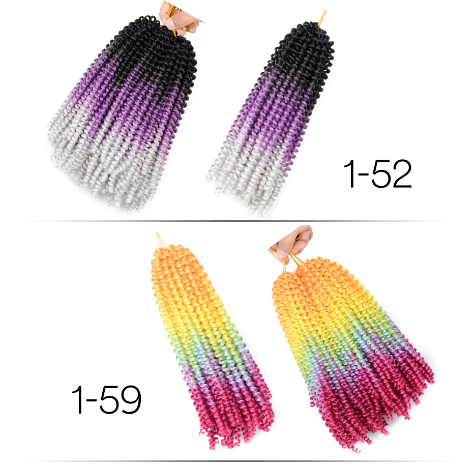 Crochet Passion Fluffy Ombre Color Spring Twist Kanekalon Pre Stretched Braiding Hair Extensions