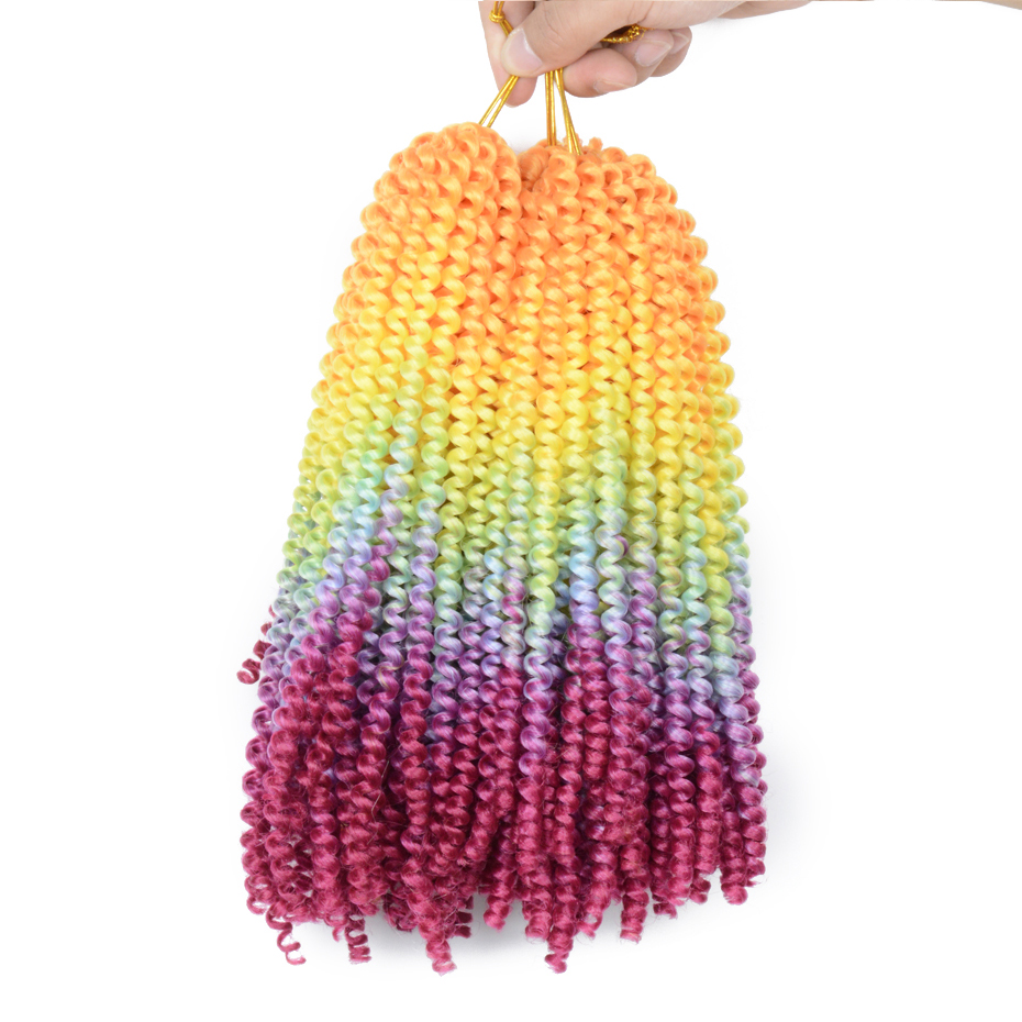 Crochet Passion Fluffy Ombre Color Spring Twist Kanekalon Pre Stretched Braiding Hair Extensions