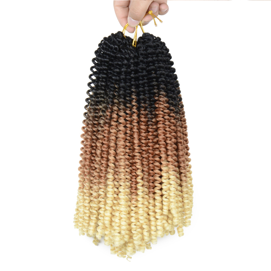 Crochet Passion Fluffy Ombre Color Spring Twist Kanekalon Pre Stretched Braiding Hair Extensions