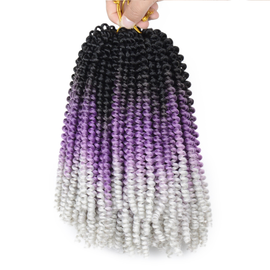 Crochet Passion Fluffy Ombre Color Spring Twist Kanekalon Pre Stretched Braiding Hair Extensions