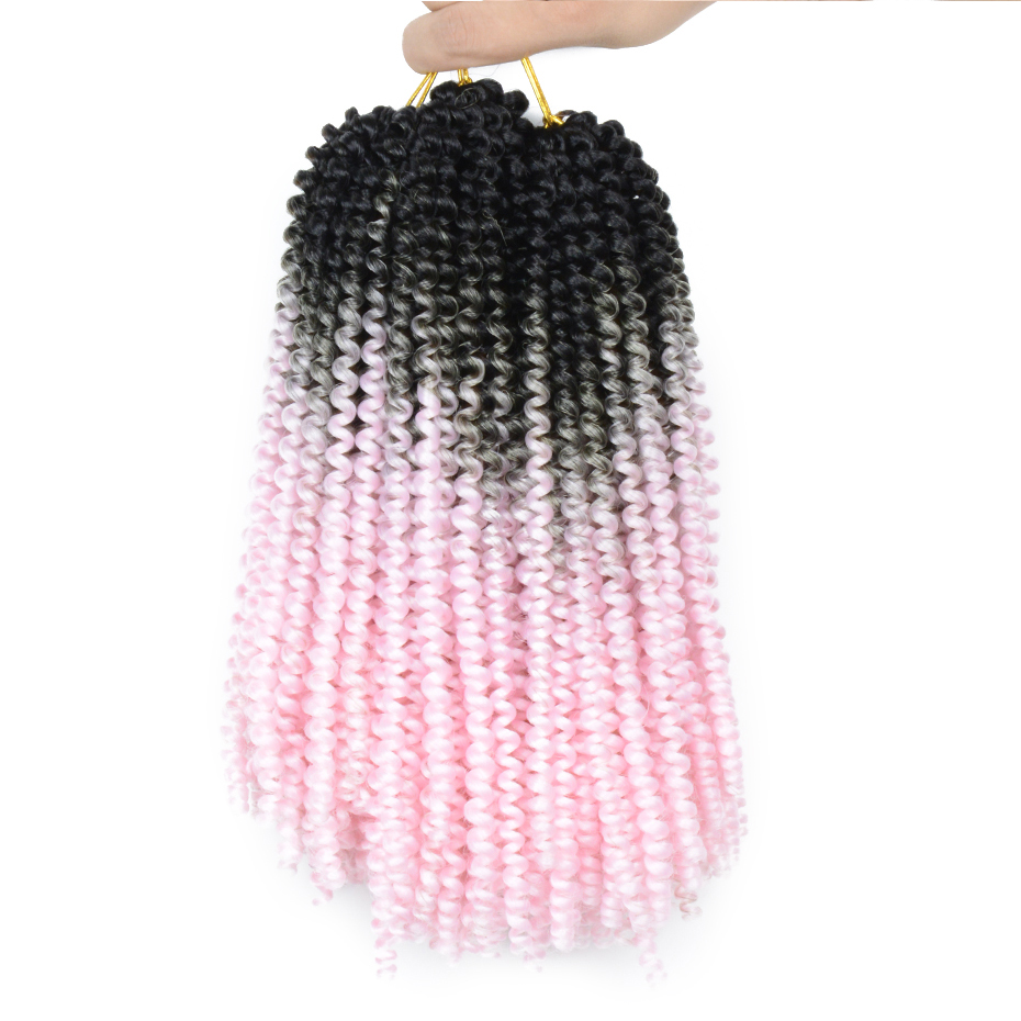 Crochet Passion Fluffy Ombre Color Spring Twist Kanekalon Pre Stretched Braiding Hair Extensions