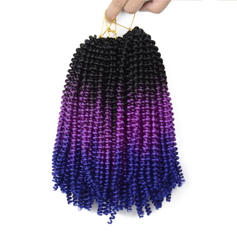 Crochet Passion Fluffy Ombre Color Spring Twist Kanekalon Pre Stretched Braiding Hair Extensions