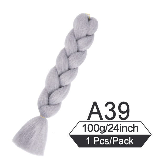 Black Red Silver  Colored Jumbo Braids Hair Extension Heat Resistant Fiber Synthetic Braiding Hair