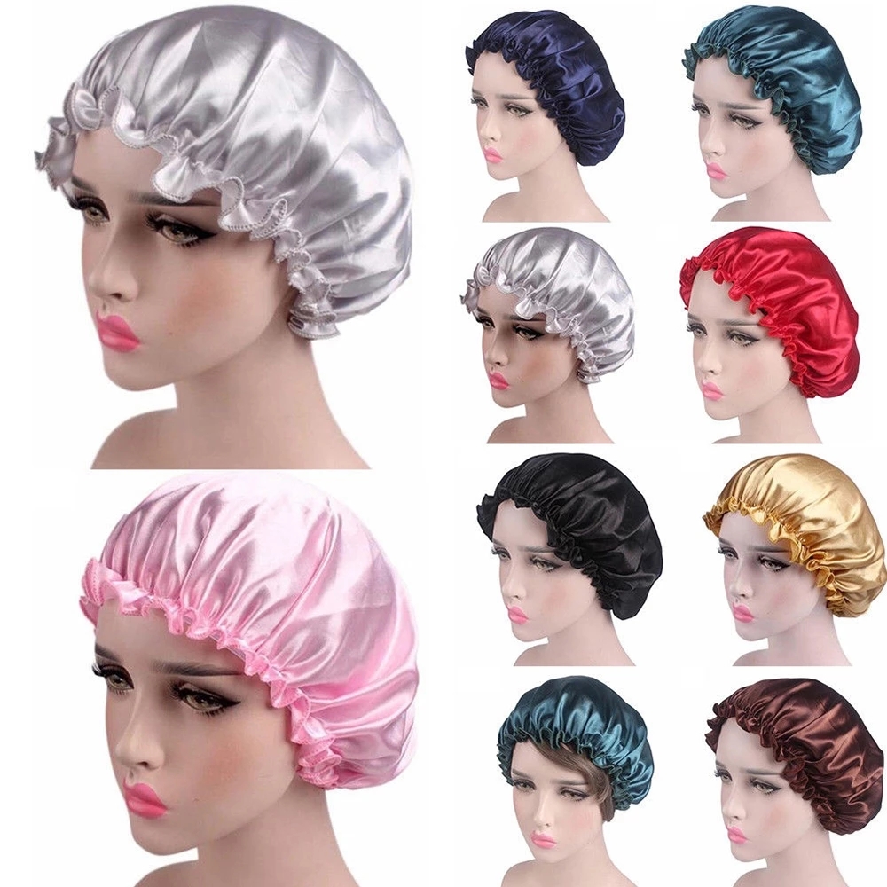 Satin Lace Hat Night Sleep Hair Styling Cap Hair  Sleeping Night cap  Hair Styling Accessories