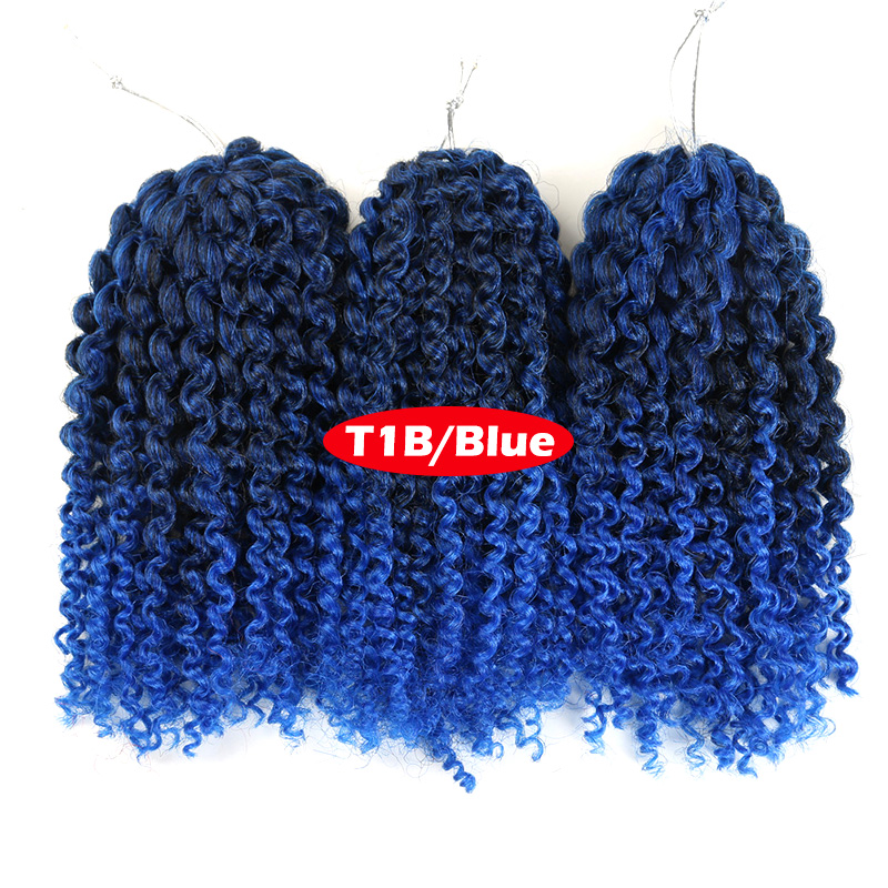 Marlybob Crochet Hair 3Pcs/Lot Afro Kinky Curly  Hair 8inch Synthetic Ombre Braiding Hair Extensions