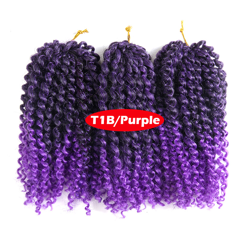 Marlybob Crochet Hair 3Pcs/Lot Afro Kinky Curly  Hair 8inch Synthetic Ombre Braiding Hair Extensions
