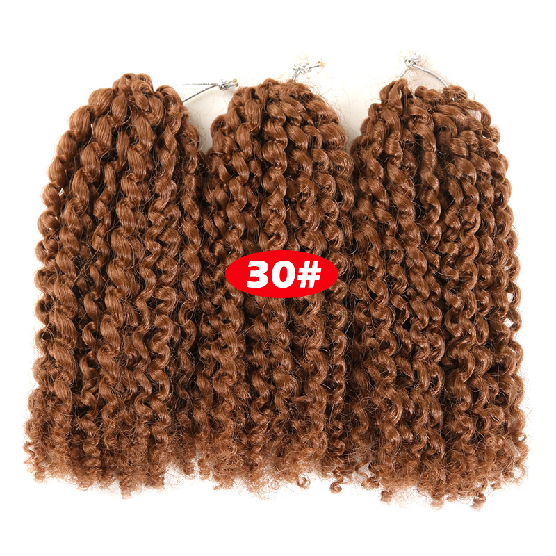 Marlybob Crochet Hair 3Pcs/Lot Afro Kinky Curly  Hair 8inch Synthetic Ombre Braiding Hair Extensions