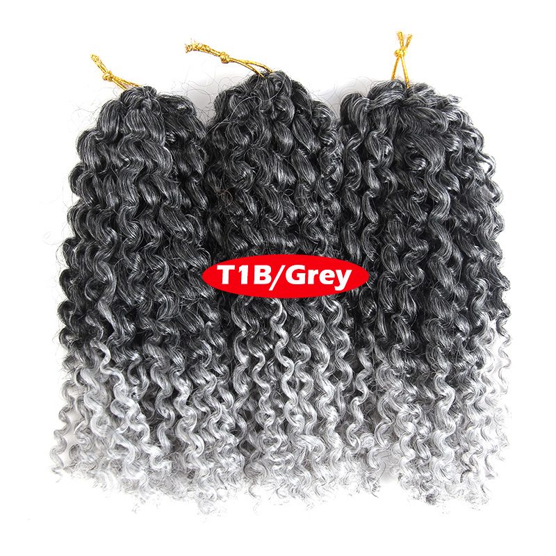Marlybob Crochet Hair 3Pcs/Lot Afro Kinky Curly  Hair 8inch Synthetic Ombre Braiding Hair Extensions