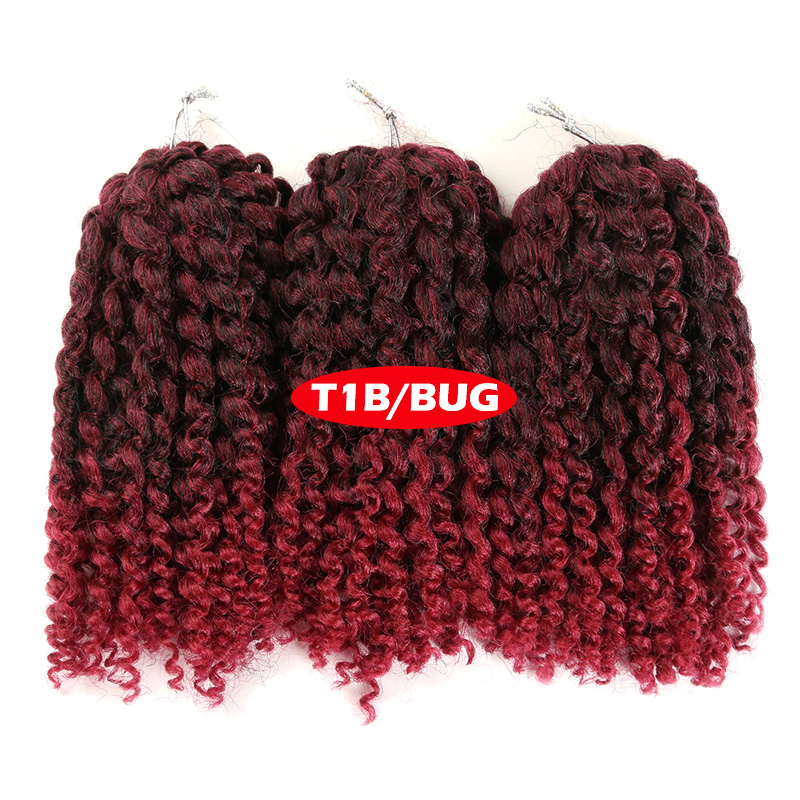 Marlybob Crochet Hair 3Pcs/Lot Afro Kinky Curly  Hair 8inch Synthetic Ombre Braiding Hair Extensions