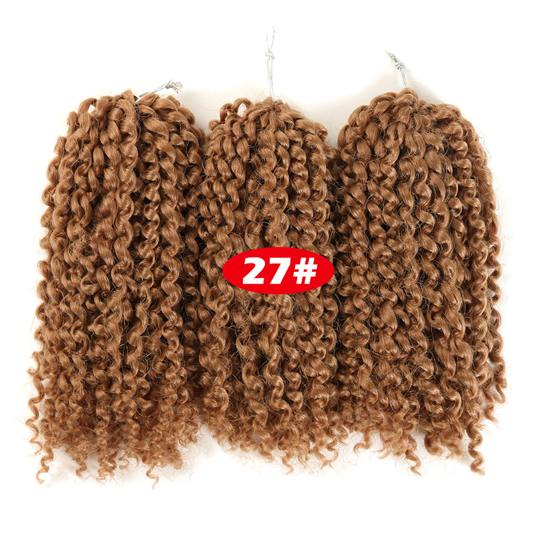 Marlybob Crochet Hair 3Pcs/Lot Afro Kinky Curly  Hair 8inch Synthetic Ombre Braiding Hair Extensions