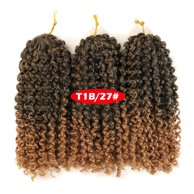 Marlybob Crochet Hair 3Pcs/Lot Afro Kinky Curly  Hair 8inch Synthetic Ombre Braiding Hair Extensions