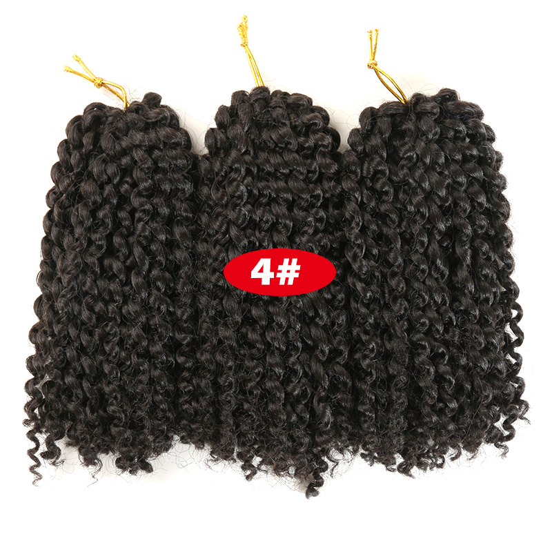 Marlybob Crochet Hair 3Pcs/Lot Afro Kinky Curly  Hair 8inch Synthetic Ombre Braiding Hair Extensions