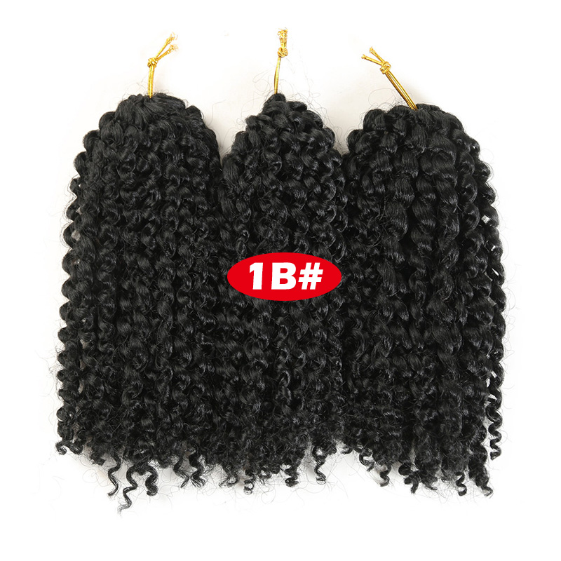 Marlybob Crochet Hair 3Pcs/Lot Afro Kinky Curly  Hair 8inch Synthetic Ombre Braiding Hair Extensions