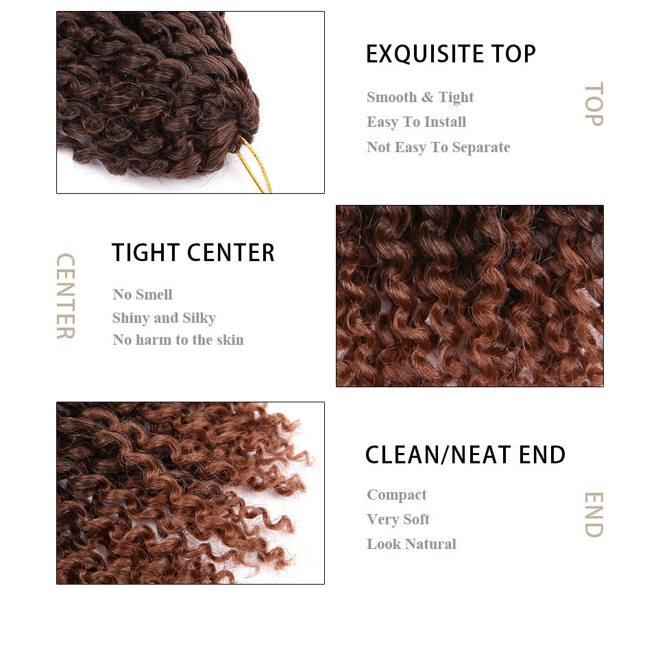 Marlybob Crochet Hair 3Pcs/Lot Afro Kinky Curly  Hair 8inch Synthetic Ombre Braiding Hair Extensions