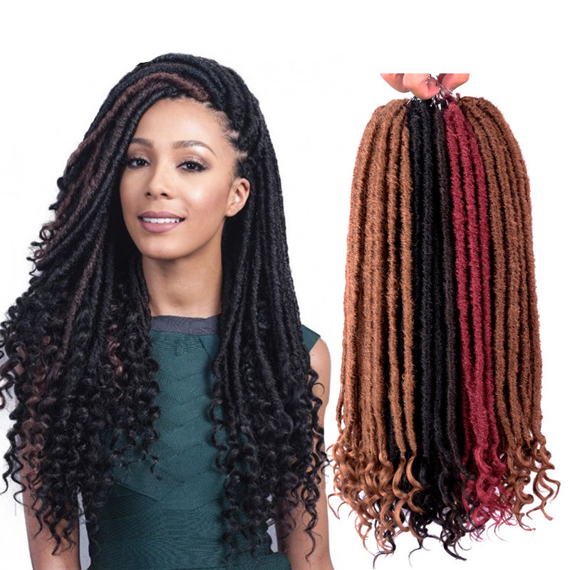 Faux Locs Crochet Braids Soft Natural Synthetic Hair Extension 24Stands/Pack Goddess Faux Locks Hair