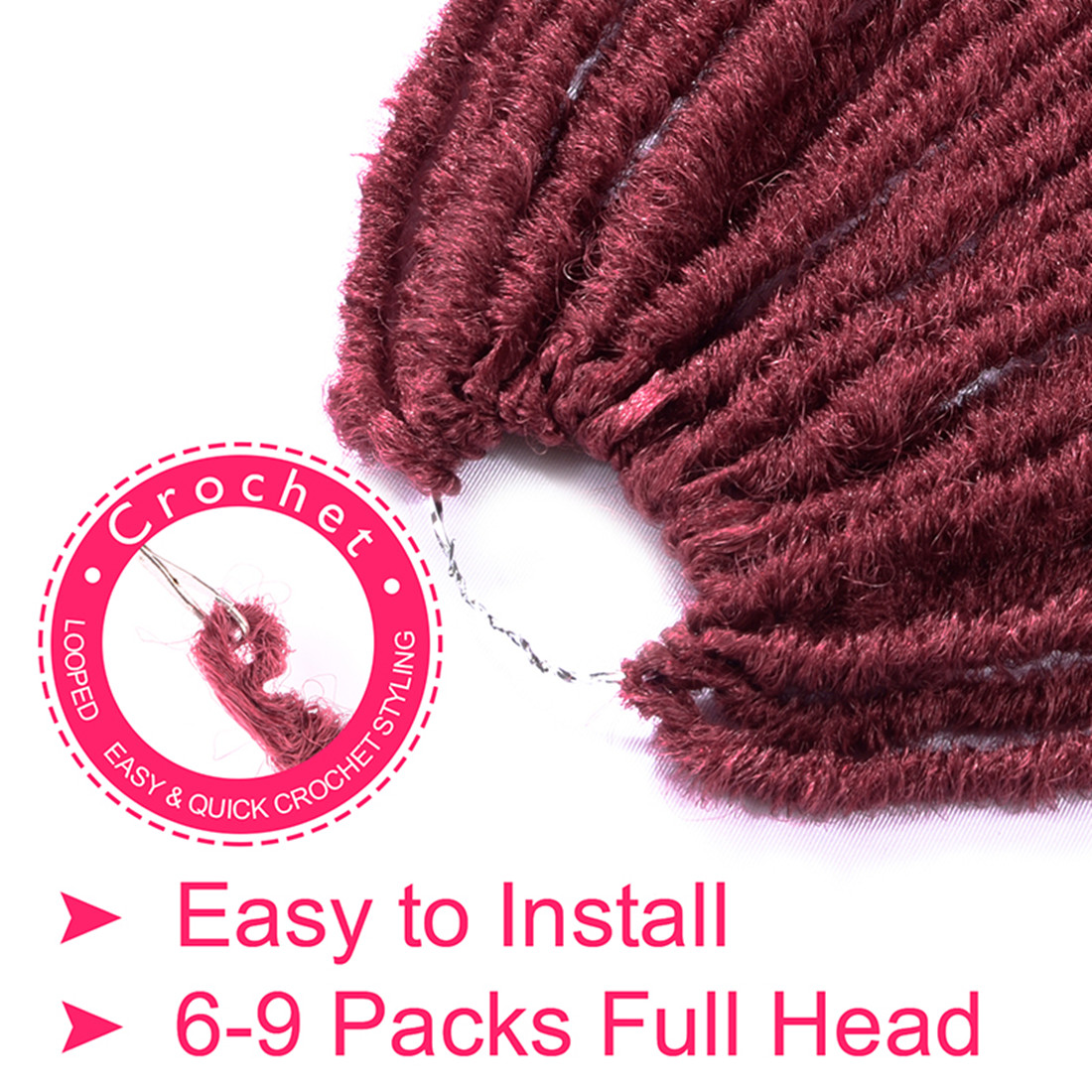 Faux Locs Crochet Braids Soft Natural Synthetic Hair Extension 24Stands/Pack Goddess Faux Locks Hair