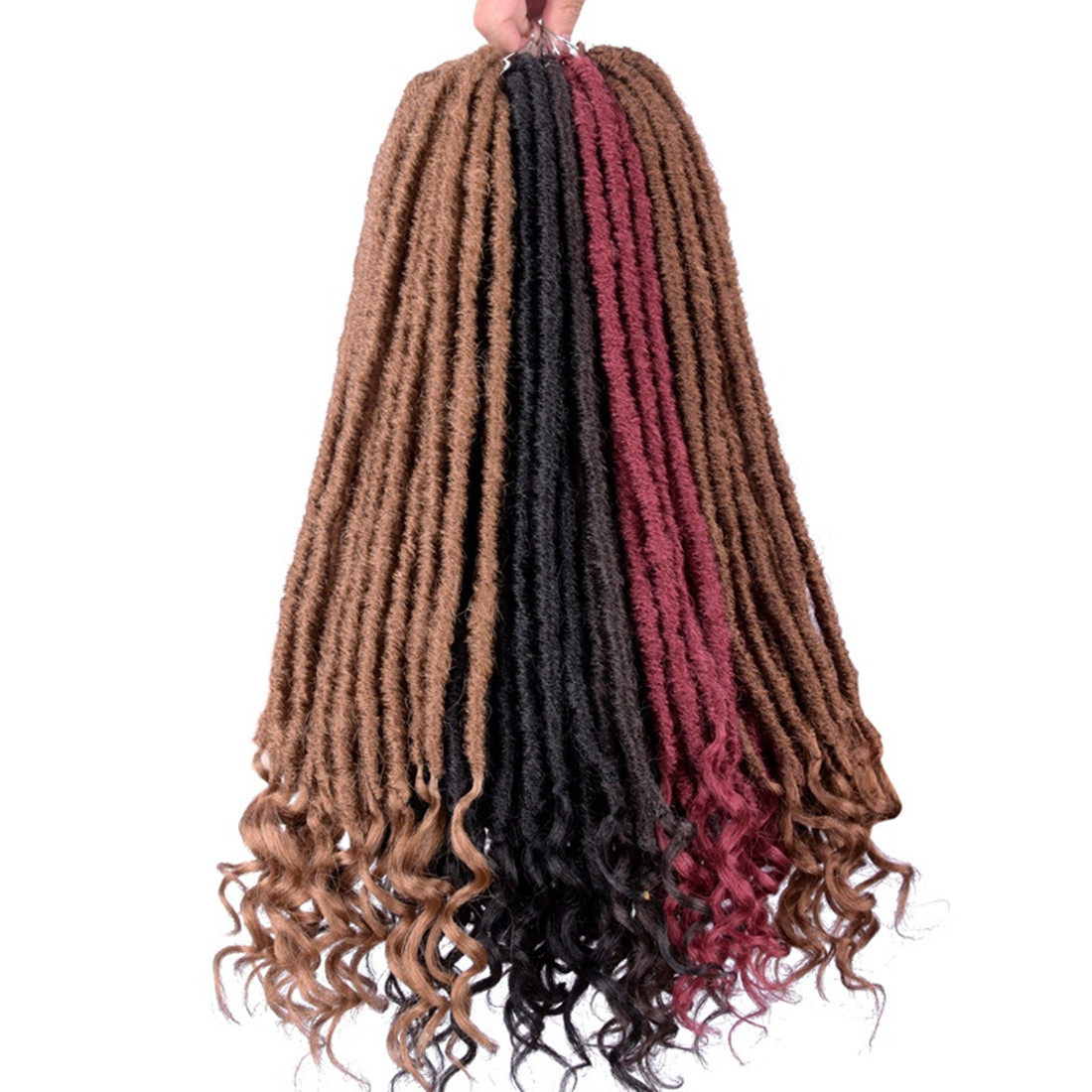 Faux Locs Crochet Braids Soft Natural Synthetic Hair Extension 24Stands/Pack Goddess Faux Locks Hair