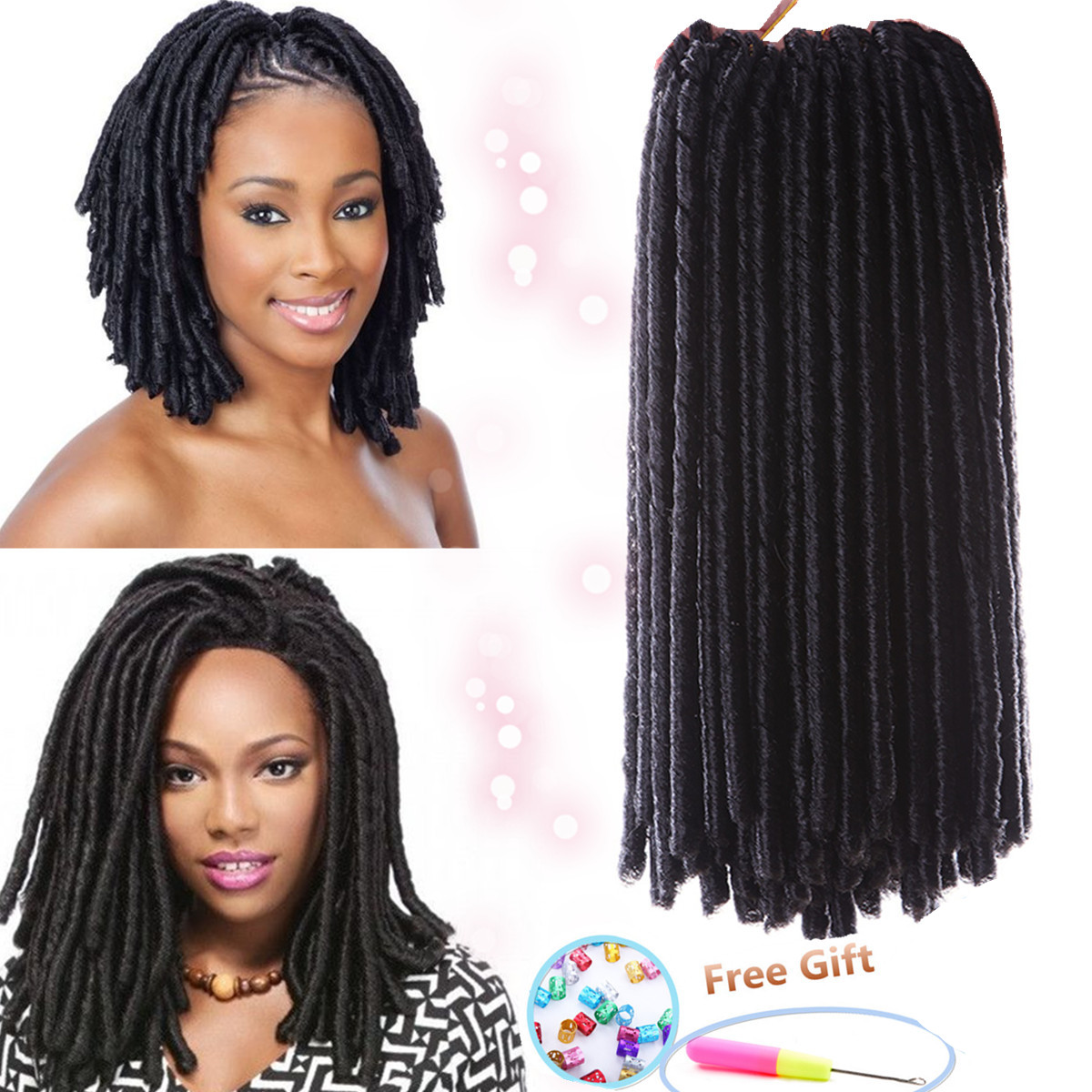 Soft Dreadlocks Crochet Braids 14 inches Synthetic Braiding Hair 30 Roots Crochet Hair Extensions