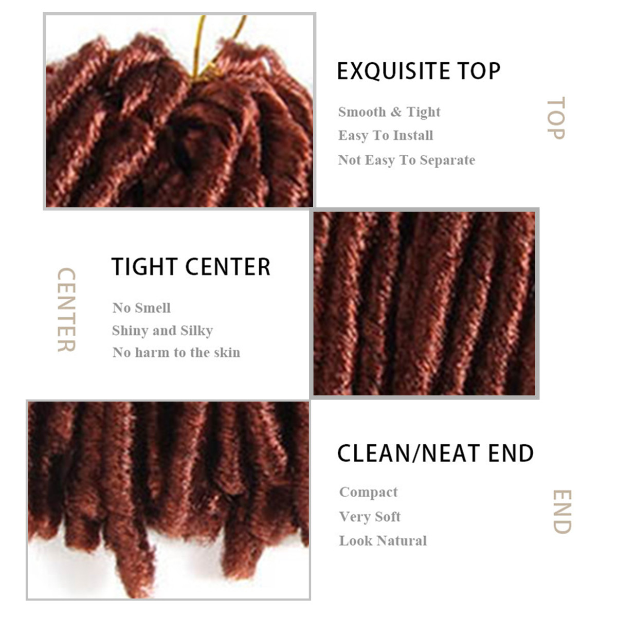Soft Dreadlocks Crochet Braids 14 inches Synthetic Braiding Hair 30 Roots Crochet Hair Extensions