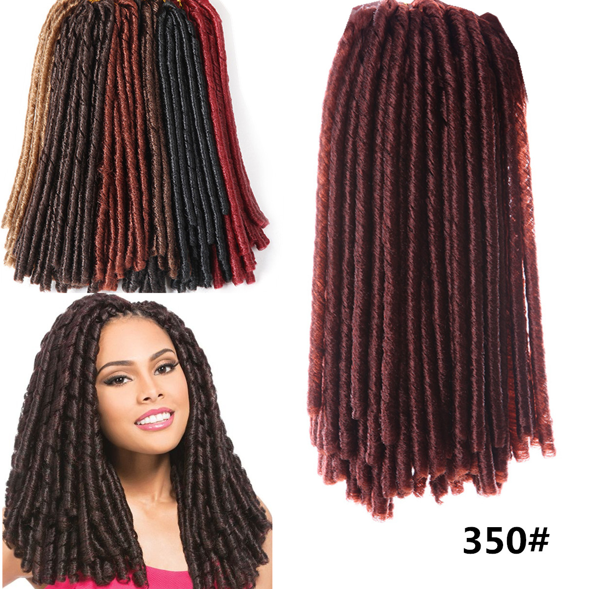 Soft Dreadlocks Crochet Braids 14 inches Synthetic Braiding Hair 30 Roots Crochet Hair Extensions