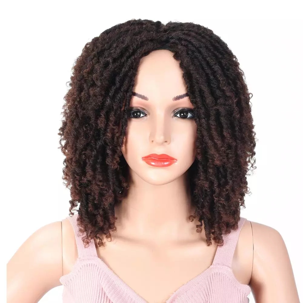 Dreadlock Wig Short Curly Synthetic Wigs Braided Twist Wig for Crochet Braids Wigs