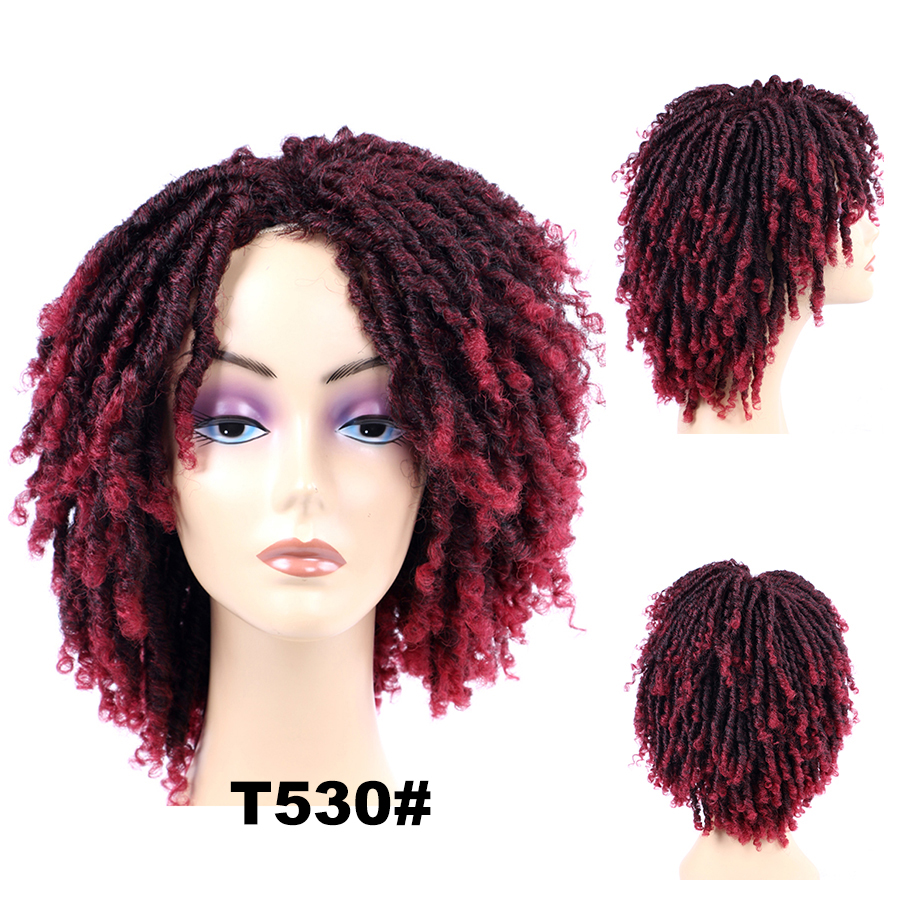 Dreadlock Wig Short Curly Synthetic Wigs Braided Twist Wig for Crochet Braids Wigs