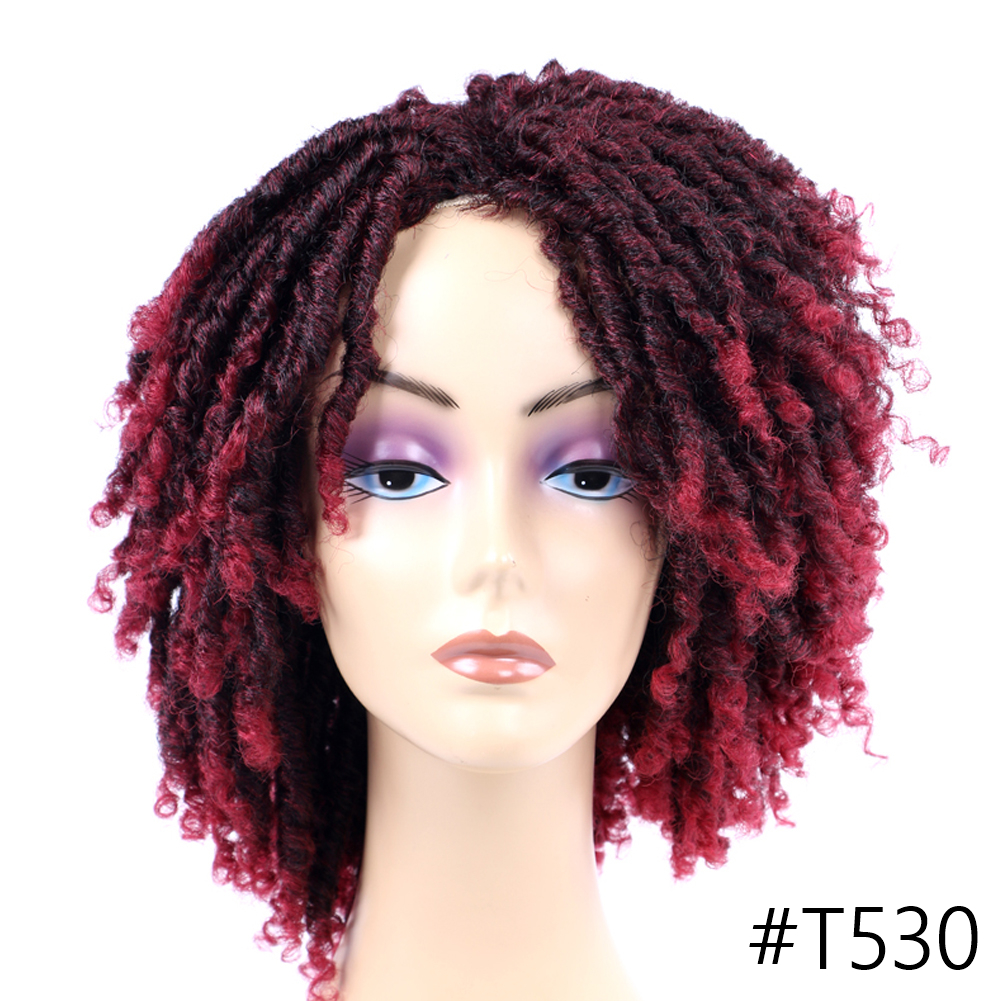 Dreadlock Wig Short Curly Synthetic Wigs Braided Twist Wig for Crochet Braids Wigs