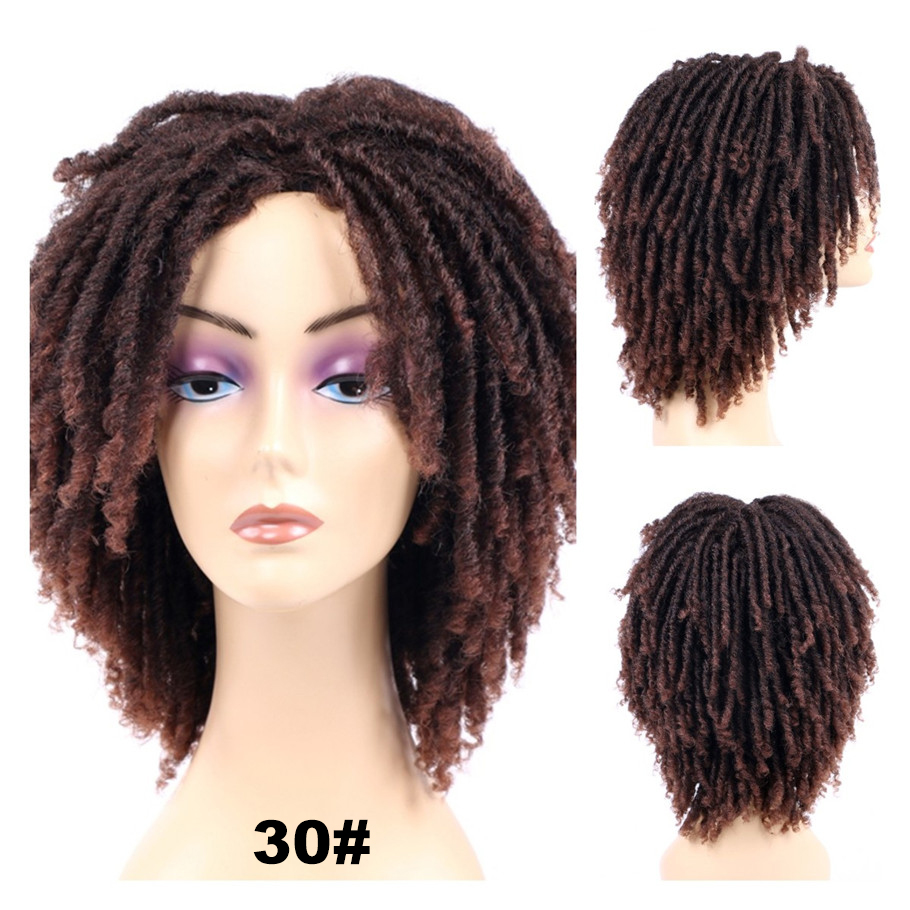Dreadlock Wig Short Curly Synthetic Wigs Braided Twist Wig for Crochet Braids Wigs