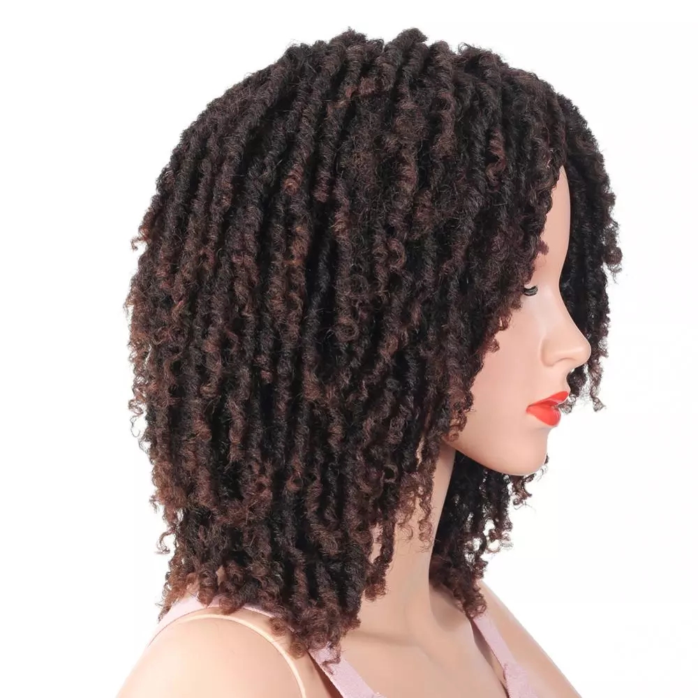 Dreadlock Wig Short Curly Synthetic Wigs Braided Twist Wig for Crochet Braids Wigs