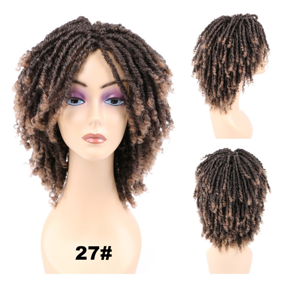Dreadlock Wig Short Curly Synthetic Wigs Braided Twist Wig for Crochet Braids Wigs
