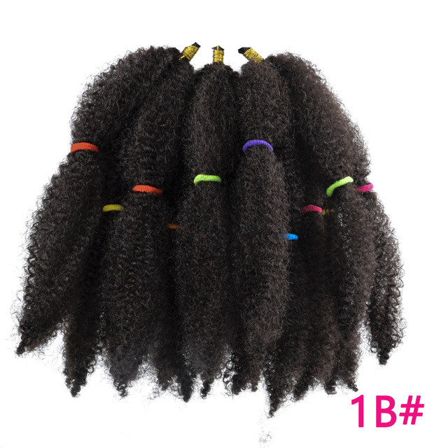 Afro Kinky Bulk Crochet Braids Extension Hair Pure Black Brown Heat Resistant Synthetic Kinky Twist