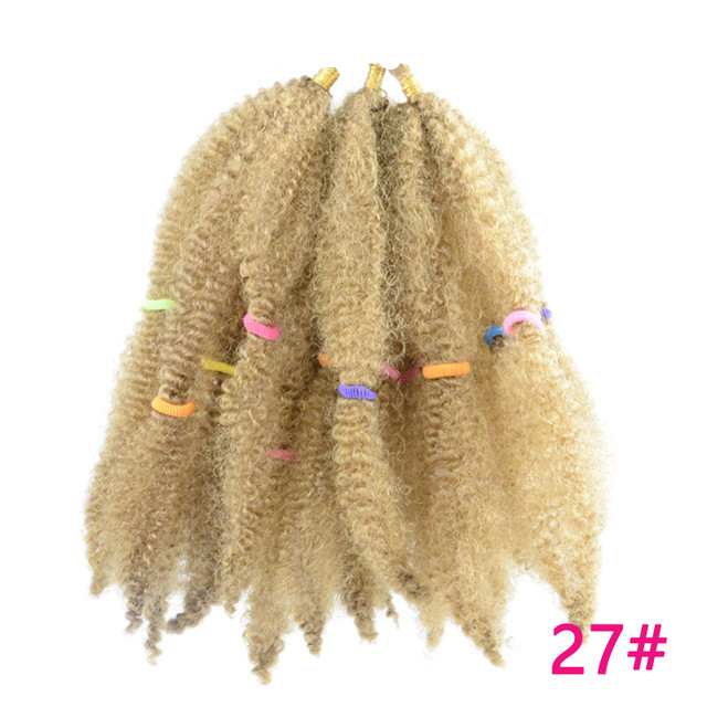 Afro Kinky Bulk Crochet Braids Extension Hair Pure Black Brown Heat Resistant Synthetic Kinky Twist