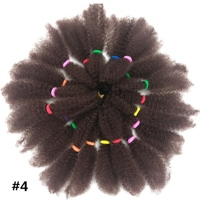 Afro Kinky Bulk Crochet Braids Extension Hair Pure Black Brown Heat Resistant Synthetic Kinky Twist