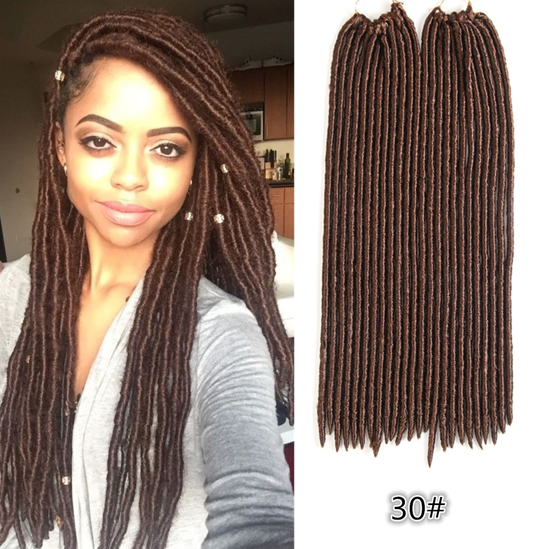 Faux Locs Crochet Hair Braiding Hair Extensions Soft Dreadlocks Crotchet Braids Synthetic Hair