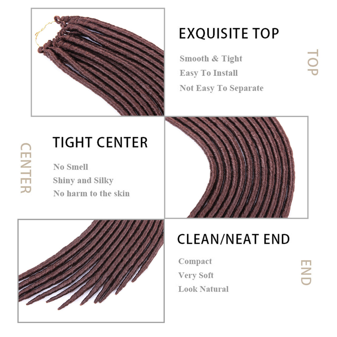 Faux Locs Crochet Hair Braiding Hair Extensions Soft Dreadlocks Crotchet Braids Synthetic Hair