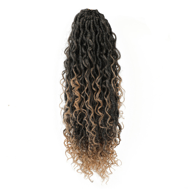 Synthetic Crochet Hair Passion Twist River Goddess Braiding Hair Extension Faux Locs With Curly Hair