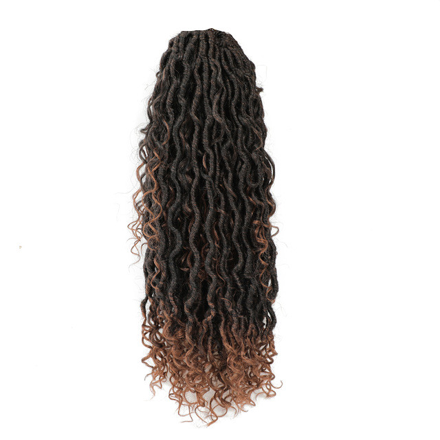 Synthetic Crochet Hair Passion Twist River Goddess Braiding Hair Extension Faux Locs With Curly Hair