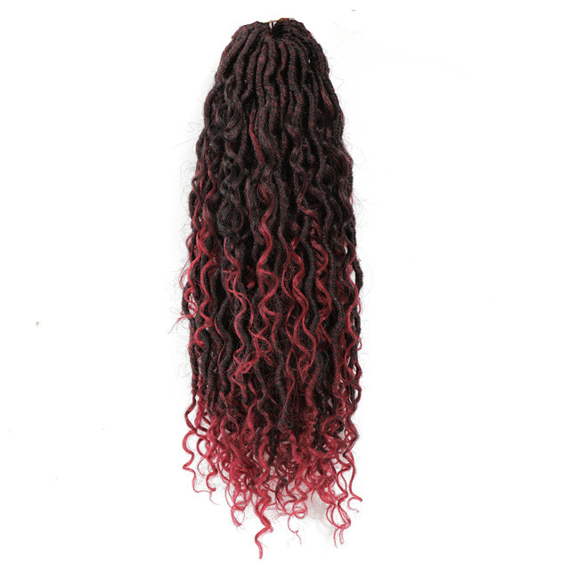 Synthetic Crochet Hair Passion Twist River Goddess Braiding Hair Extension Faux Locs With Curly Hair