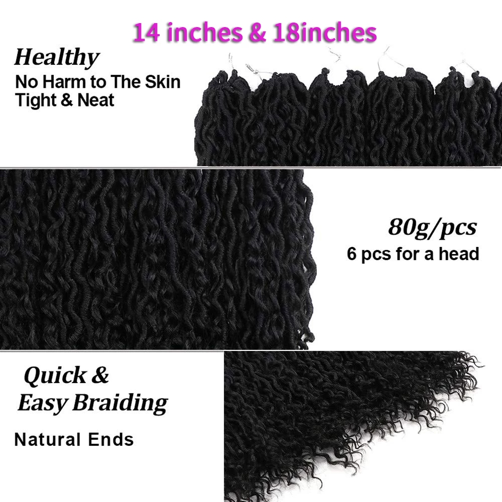 Synthetic Crochet Hair Passion Twist River Goddess Braiding Hair Extension Faux Locs With Curly Hair