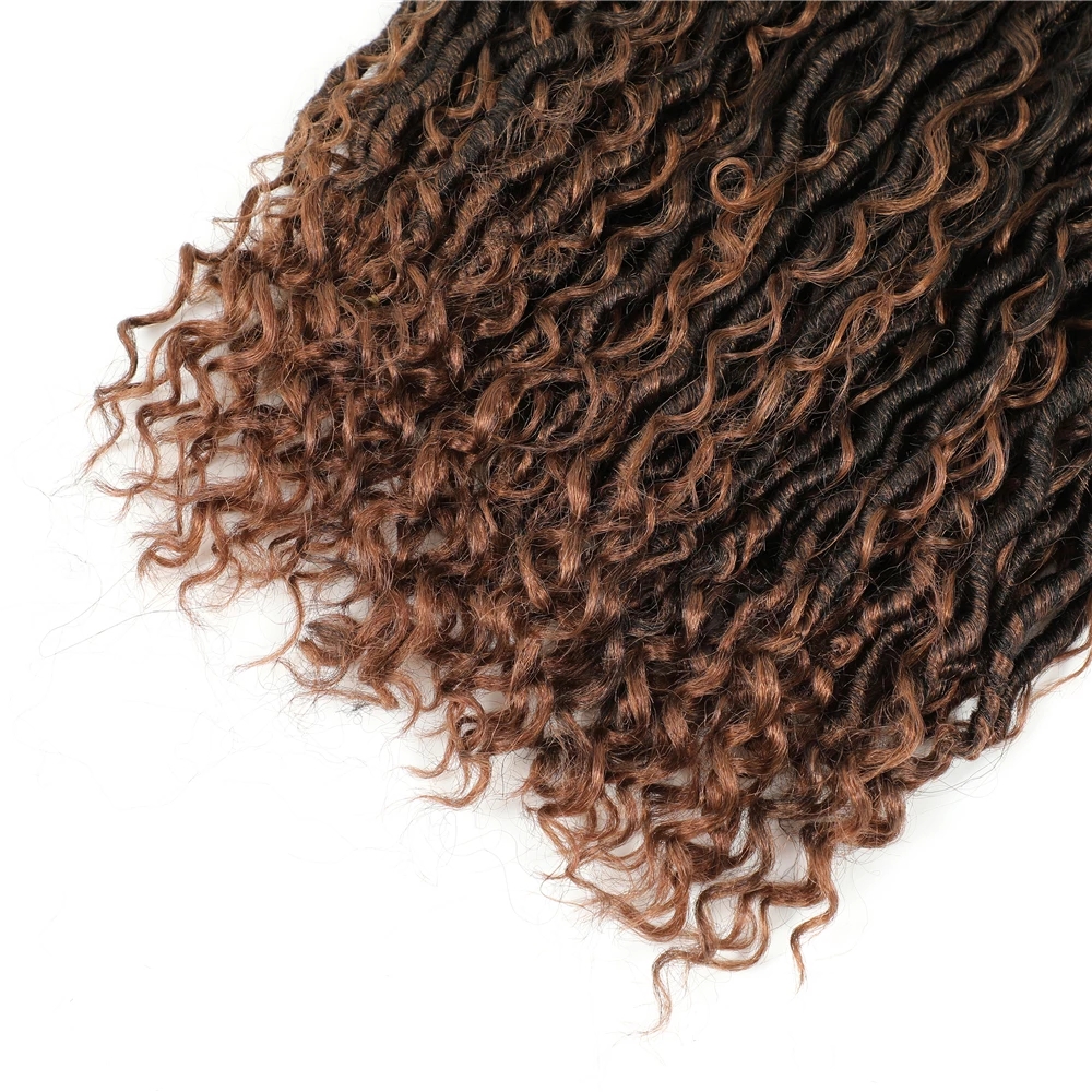 Synthetic Crochet Hair Passion Twist River Goddess Braiding Hair Extension Faux Locs With Curly Hair
