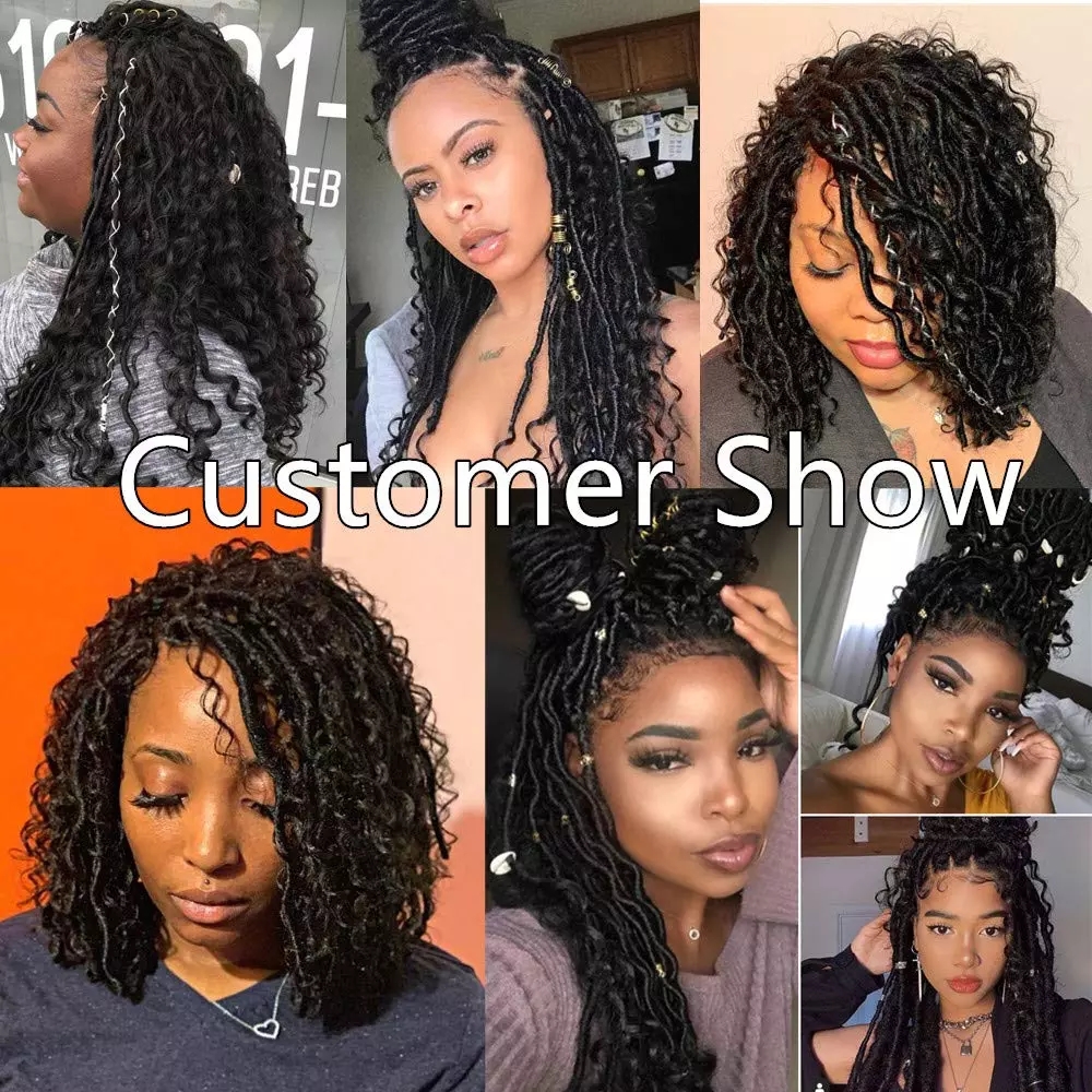 Synthetic Crochet Hair Passion Twist River Goddess Braiding Hair Extension Faux Locs With Curly Hair