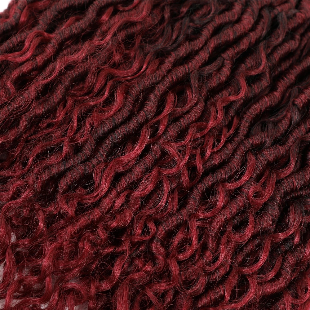 Synthetic Crochet Hair Passion Twist River Goddess Braiding Hair Extension Faux Locs With Curly Hair