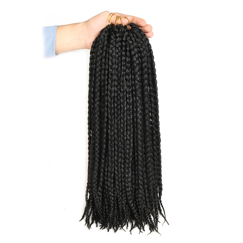Crochet Box Braids Synthetic Hair 12 Roots Pure Colors Crochet Braiding Hair Extensions