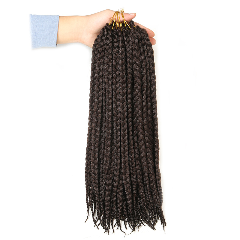 Crochet Box Braids Synthetic Hair 12 Roots Pure Colors Crochet Braiding Hair Extensions