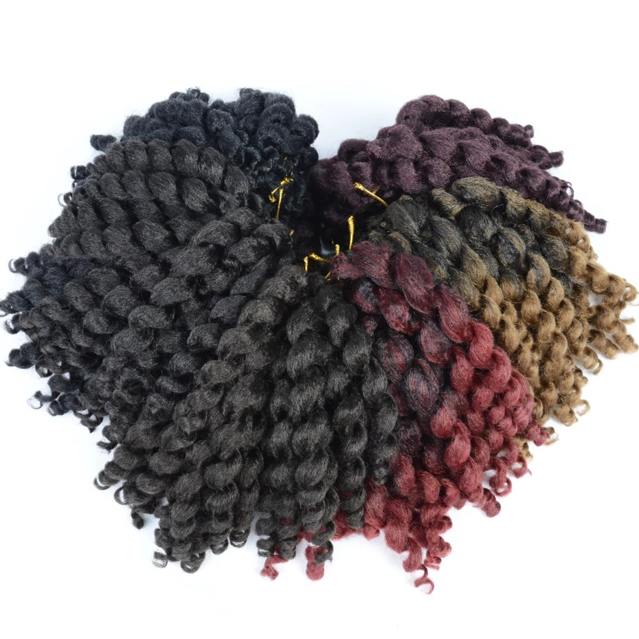 Ombre Jumpy Wand Crochet Braids Jamaican Bounce Curl Crochet Hair Synthetic Braiding Hair Extensions