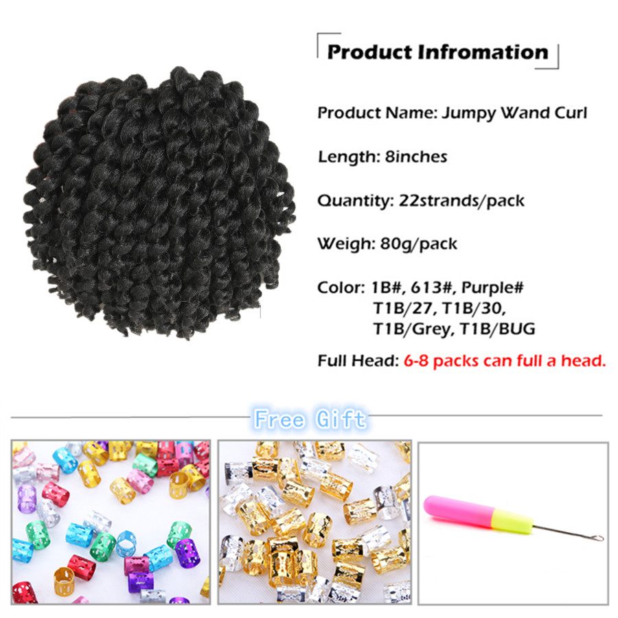 Ombre Jumpy Wand Crochet Braids Jamaican Bounce Curl Crochet Hair Synthetic Braiding Hair Extensions